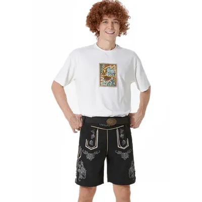 Erwachsene Männer Deutschland Lederhosen Oktoberfest Hosen Traditionelle Bayerische Bier Mann Shorts Cosplay Karneval Halloween Party Kostüm Image