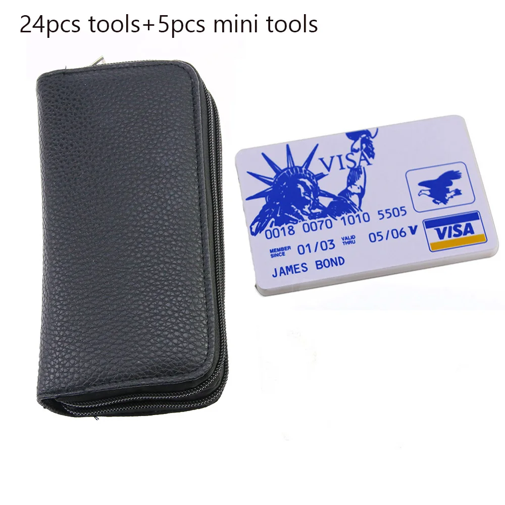 24-teiliges Schlosser-Werkzeugset mit Titanbeschichtung und grauem Griff, Anfänger- und Schlosser-Übungs-Picktools Image