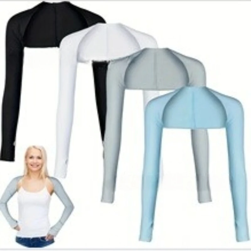 Golf Sonnenblende Schal Ärmel Outdoor Herren und Damen Sport Radfahren Eis Seide One-Shoulder-Ärmel Image