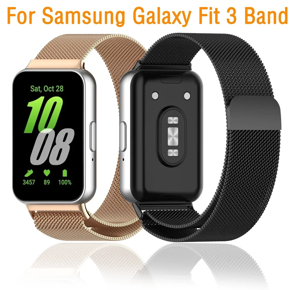 Milanaise-Schlaufenarmband für Samsung Galaxy Fit 3-Band, magnetisches Metallarmband, austauschbarer Armbandgürtel, Samsung Galaxy Fit 3 Correa Image