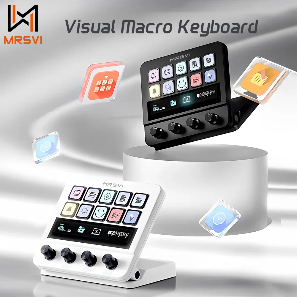 MRSVI N4 Stream Dock Visuelle Makrotastatur Benutzerdefinierte LCD-Taste Lcons Touch Strip Quad-Dial-Schnittstelle Dual USB-C & USB-A Geschenk Image
