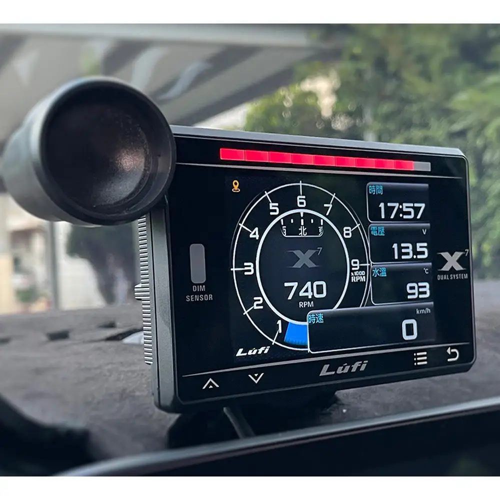 LUFI X7 Gauge OBD GPS Head-up Display Turbolader Öldruck Öltemperatur G Wert Gyroskop LCD Display Auto OBD2 Meter Image