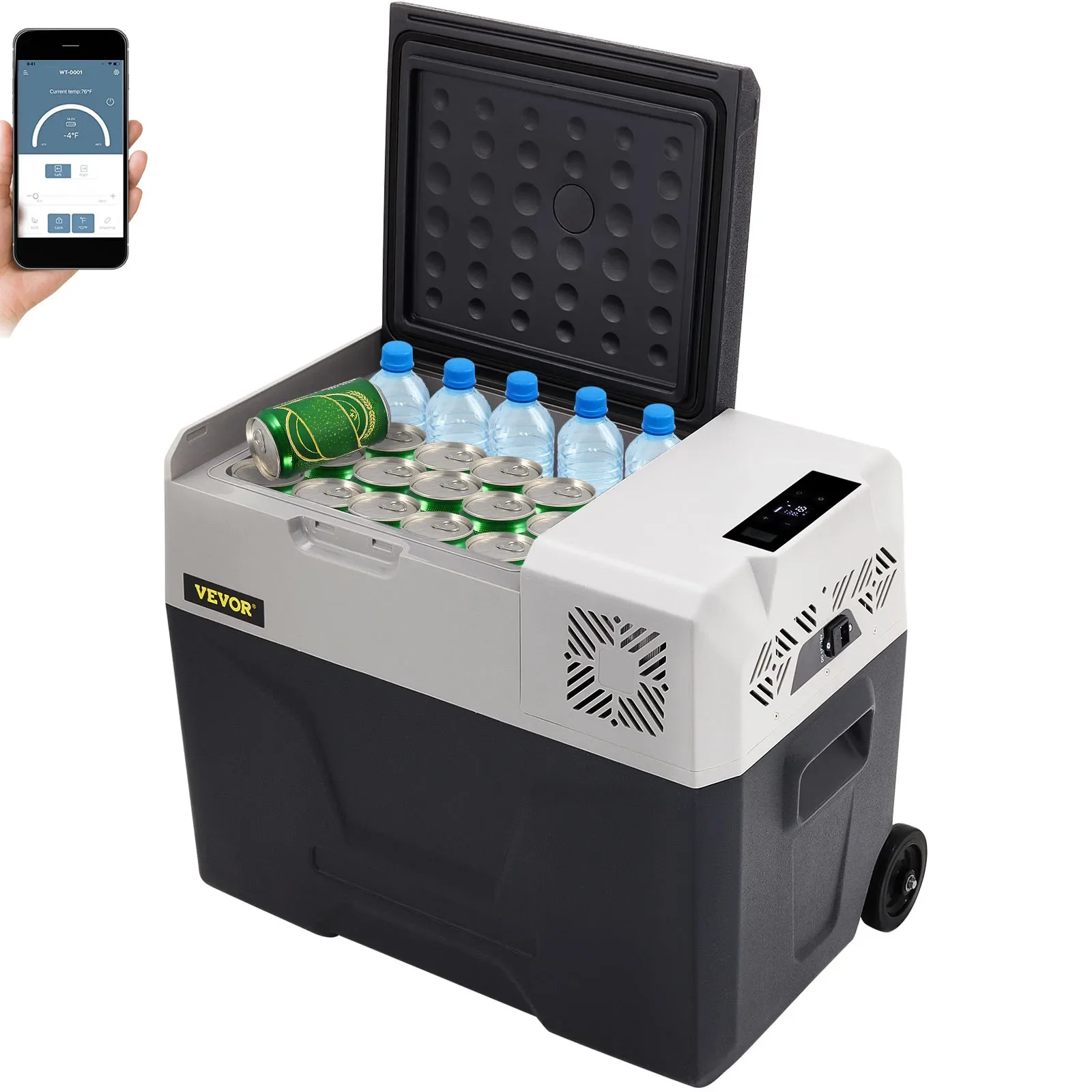 VEVOR Autokühlschrank, 30 l, Kompressor, tragbarer kleiner Kühlschrank mit Gefrierfach, Mini-Elektrokühler zum Fahren, Reisen, Angeln, Outdoo Image