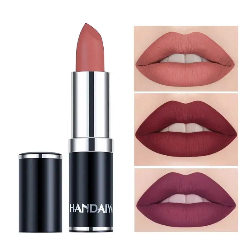 12 Farben Matte Lippenstift Langlebig Hohe Pigment Samt Weiche Vollständige Abdeckung Lippen Make-Up Nude Rot Sexy Frauen Schönheit Kosmetik