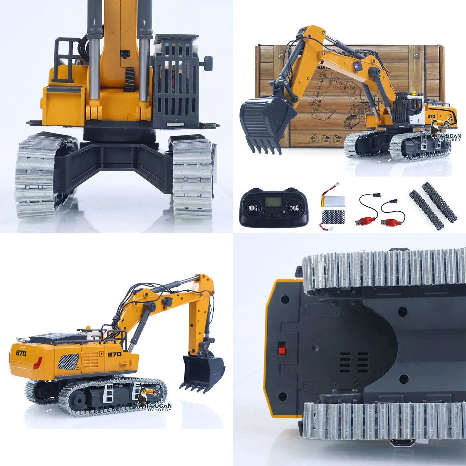 Geschenk Mini 1/50 RTR 970 RC Bagger Fernbedienung Bagger LKW Maschine Bau Autos Fahrzeug Hobby Licht Sound Spielzeug für Jungen