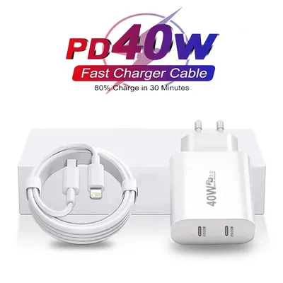 40 W Für iPhone Ladegerät USB Typ C Schnelle Ladegerät Für iPhone 16 15 14 13 12 11 Pro Max 7 8 Plus PD Ladekabel Telefon Zubehör