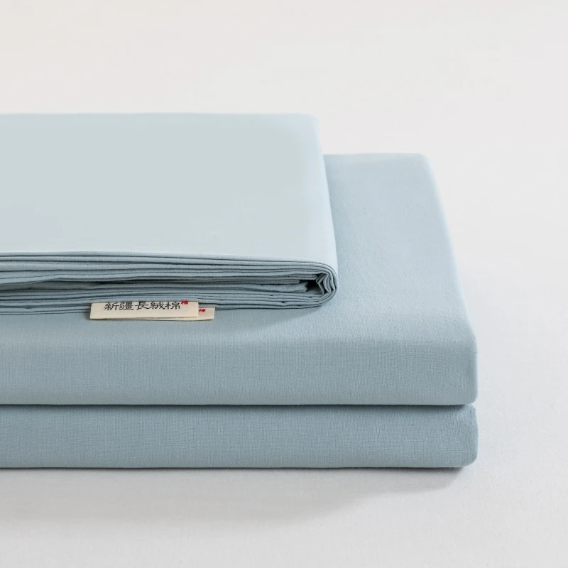 Drap plat de lit 100% coton pour lit Double, drap-housse uni de couleur unie, drap plat simple/Queen/King, linge de lit pour la maison