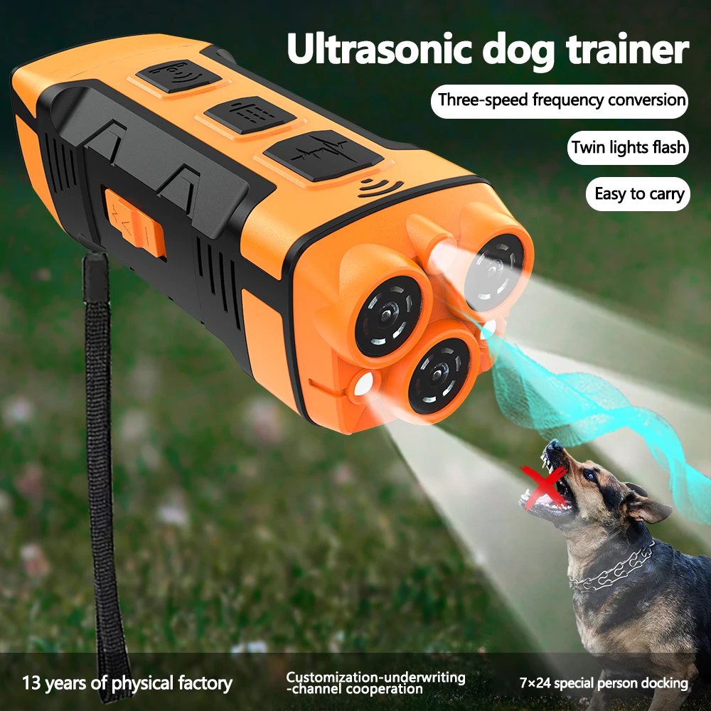 3-in-1-Ultraschall-Hundevertreiber, Mini-Hundetrainer gegen Rinden, wiederaufladbares Trainingsgerät für Hunde, Hundeabwehrmittel mit LED-Licht Image