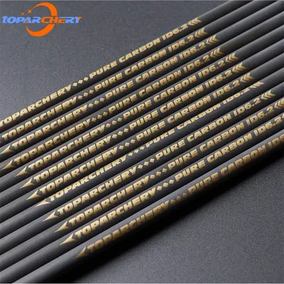 Toparchery 12/24pcs 33" DIY Pure Carbon Arrow Shaft ID 6.2mm Spine 300 350 400 500 600 Archery Shaft for Bows Shooting