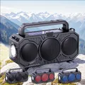 Altoparlante Bluetooth wireless solare Doppia energia solare ricaricabile con torcia Radio FM TF USB Lettore musicale MP3 Sistema audio