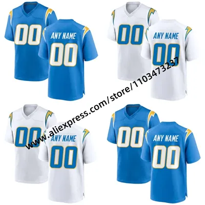 Custom Men Youth Los Angeles Stitched American Football Jersey Herbert Ladd McConkey Powder Blue Shirts