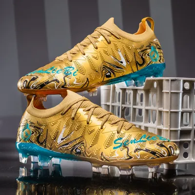 Soccer Cleats for Men and Boys, Firm Ground Cleats with Multi-Shaped Studs, Soft Lining -Flexible Upper, Football Training Shoes