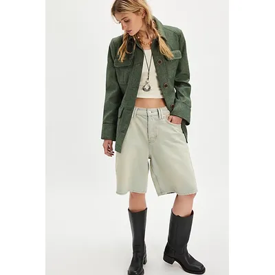 Renaux Officer Jacket at Free People in Forest Green, Size: Small