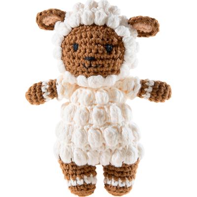 Kuscheltier HEUNEC "Crochi, Häkel-Freund Lamm", braun (braun, creme), Plüschfiguren, KinderH:15cm, H:15cm Image
