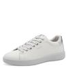 Plateausneaker TAMARIS, Damen, Gr. 39, silber (weiß, silberfarben), Lederimitat, unifarben mit Farbeinsatz, sportlich, Schuhe, Freizeitschuh, Halbschuh, Schnürer in veganer Verarbeitung