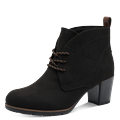 Schnürstiefelette MARCO TOZZI, Damen, Gr. 40, schwarz, Textil, Lederimitat, Veloursleder, unifarben, klassisch, Schuhe, Blockabsatz, Ankleboots, Schnürboots mit Ziernähten