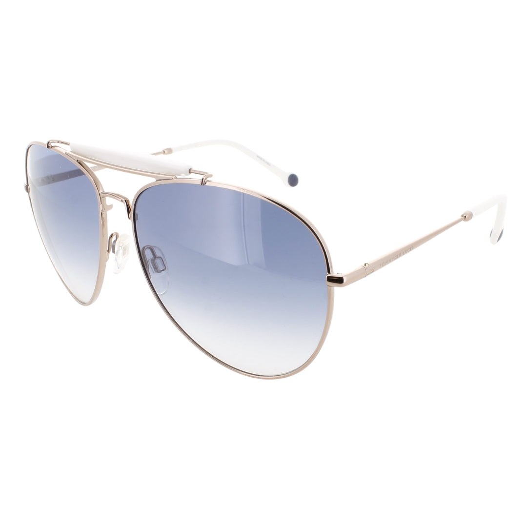 Tommy Hilfiger – Sonnenbrille mit weißem Balken in Gold Image