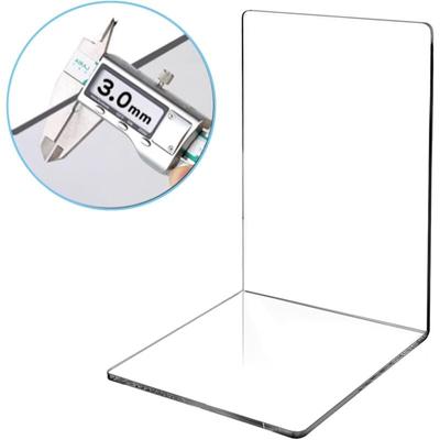 Csparkv - 6er-Set Buchstützen, Buchstützen-Set, transparente Acryl-Buchstützen mit rutschfesten Image