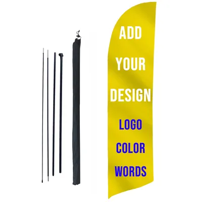 Personalisiertes Feder-Flaggenmast-Set, individuelles Tropfen-Banner-Store, maßgeschneidertes DIY-Business-Schild Image
