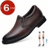 Aufzug Loafer Hochzeit Männer Leder Schuhe Business Britische Formale Kleid Schuhe Höhe Erhöhen Einlegesohle 6CM Lift Plus Größe 35-47