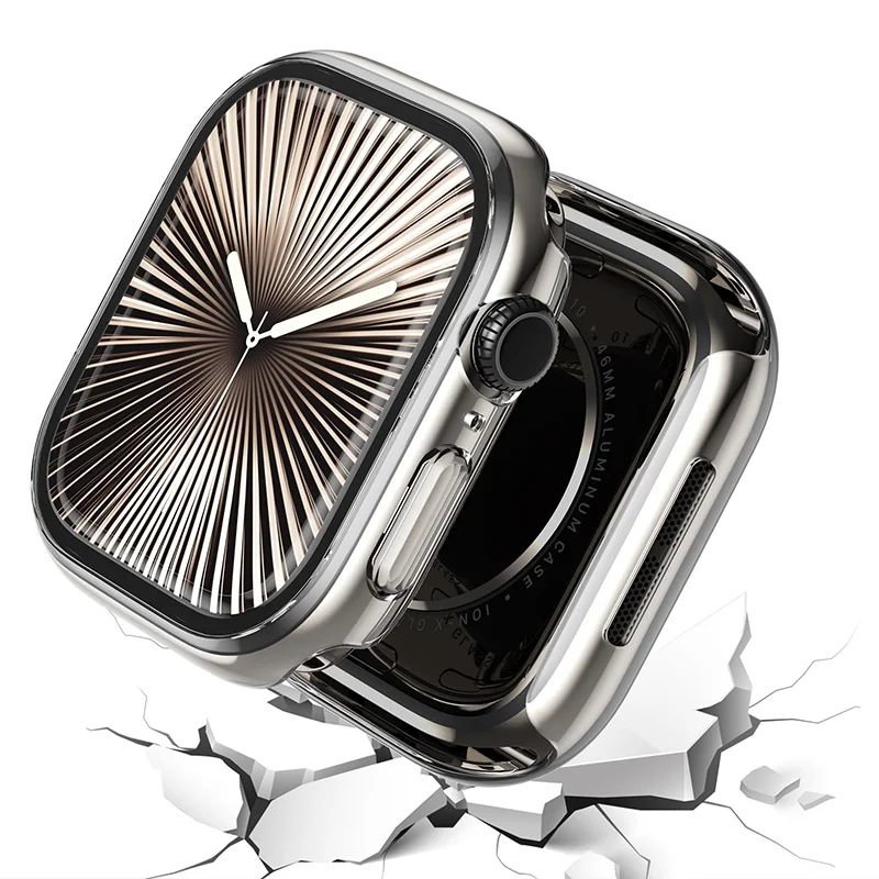Gehärtetes Glas + Abdeckung für Apple Watch 10 42 mm 46 mm, matt, hart, PC-Stoßstange, Displayschutzfolie, iWatch-Serie 10, 46 mm, Zubehör Image