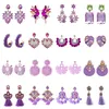 JURAN Neue elegante lila Serie 50 Arten Stile Aussage geometrische Metall Strass Quaste baumeln Ohrringe für Frauen Großhandel