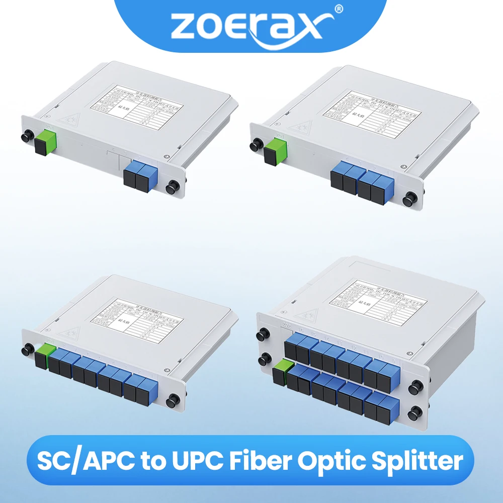 ZoeRax SC/APC zu UPC Fiber Optic Splitter Box (1 zu 2/4/8/16) Kassette Karte Einsetzen PLC Splitter FTTH Fiber Coupler Splitter Image
