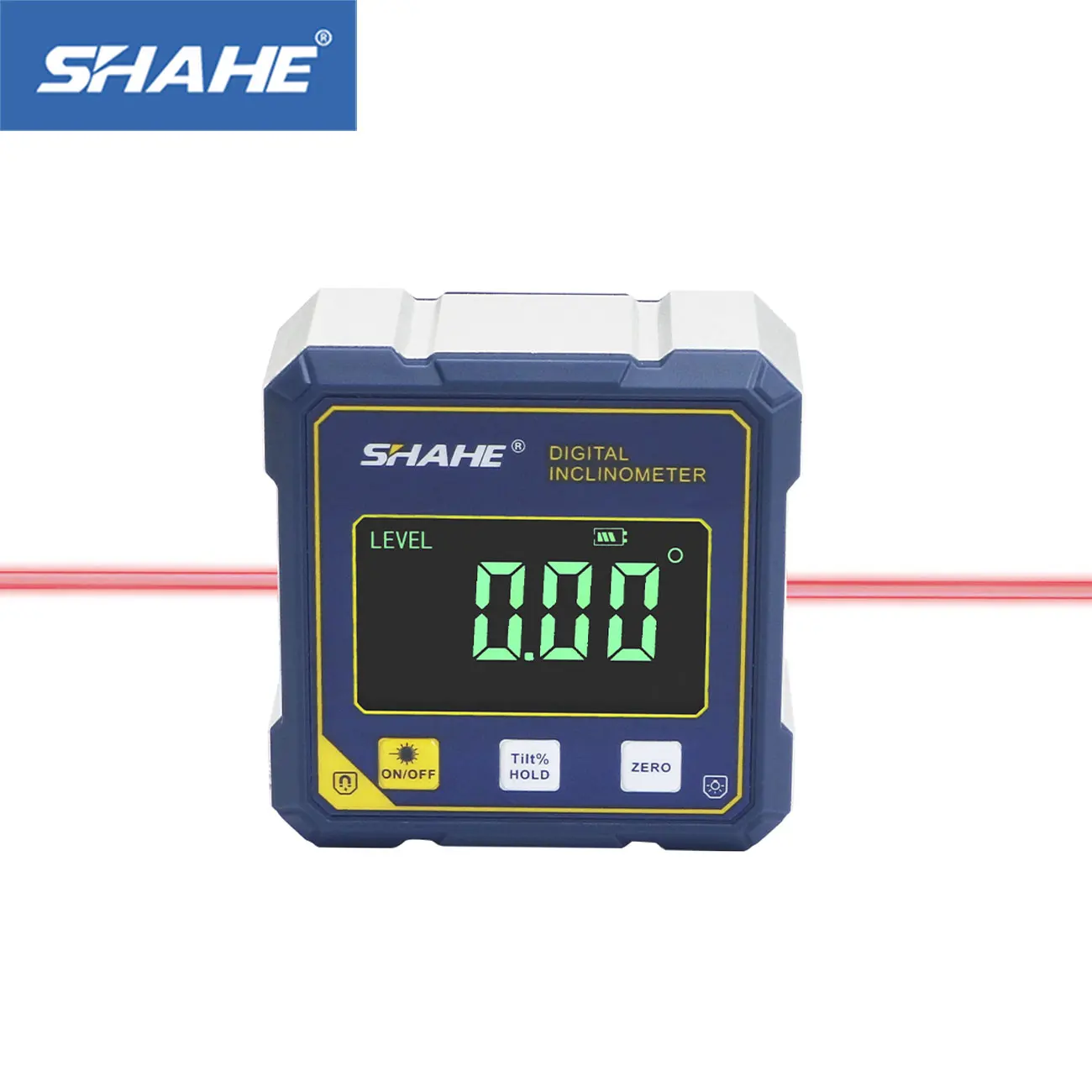 SHAHE Mini-Winkelmesser, Neigungsmesser, Füllstandsmesswerkzeug mit Dual-Laser, elektronischer Winkelwürfel mit 4-seitigen Magneten Image