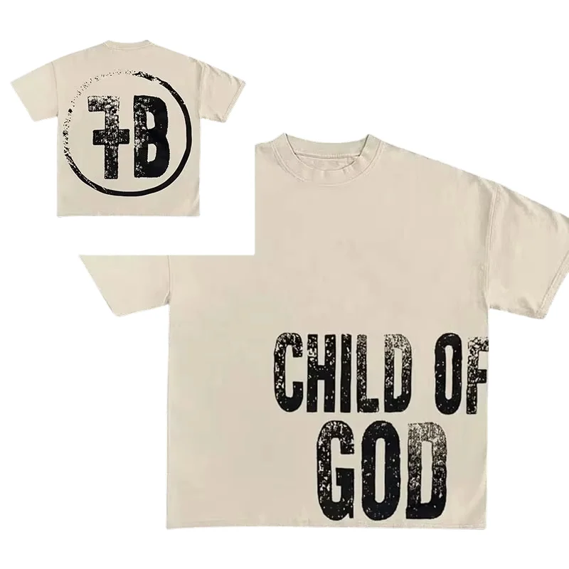 Son of God T-Shirt Sommer Gothic Baumwolle Top Herren und Damen Y2K Kurzarm Rundhalsausschnitt Streetwear Fashion Harajuku Retro Image