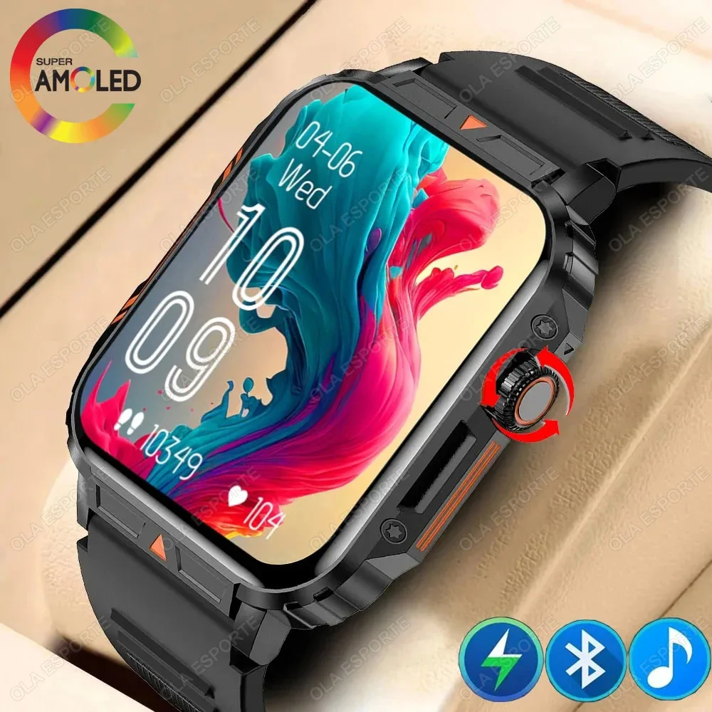 2025 neue robuste Militärsport-Smartwatch 1,95 Zoll 300 mAh Bluetooth Fitness Tracker reloj hombre Smarthwhatch für Android IOS Image