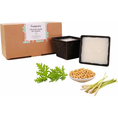 Citronella Candles 2er-Pack, Doppelloch-Campingkerze für den Außenbereich, Mückenkerze mit langer Brennung, 31 Stunden, Duftkerzeimer