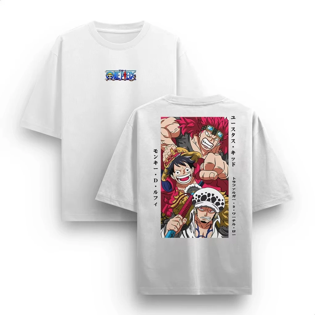 Luffy ONE PIECE Anime Männer Frauen Sommer T-shirt Übergroßen Harajuku Übergroßen Retro Kurzarm Lässige und Bequeme Y2k Top Image