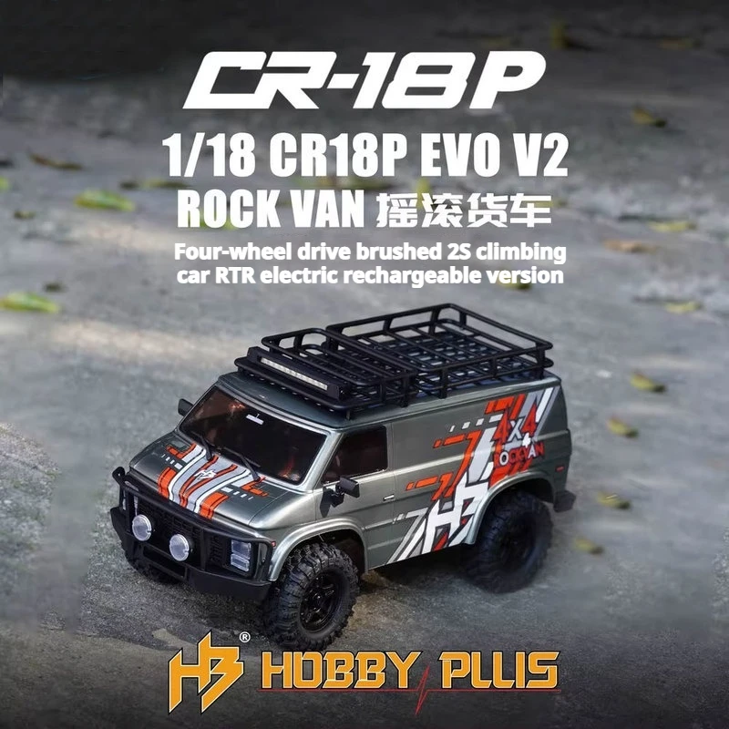 HOBBYPLUS 1/18 CR18P EVO V2 ROCK VAN Rock Truck 4-Kanal-Fernbedienungsauto 2S Allradantrieb Kletterauto Geländewagen