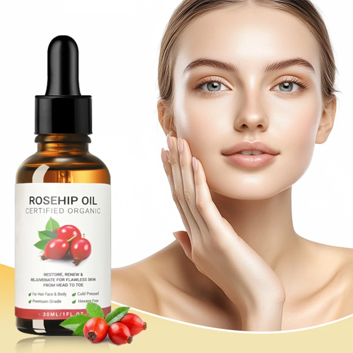 Huile essentielle de rose pour le visage, soins du corps, hydratant, adoucissant, soins capillaires, huile essentielle de massage