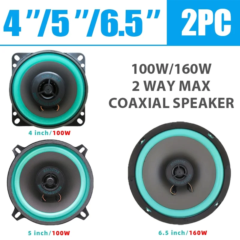 2PCS 4/5/6,5 Zoll Auto Koaxial Lautsprecher HiFi Auto Tür Subwoofer Universal Automotive Audio Musik Full Range lkw Stereo Lautsprecher Image