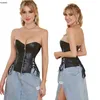 Plus Größe Xs-6XL Damen Push Up Damen Rot Schwarz Kunstleder Crop Top Gothic Kleid Steam Punk Reißverschluss Korsett Bustier