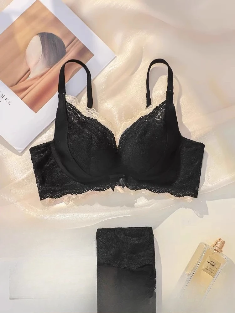 MOYISU Sakura Lift-BH-Set – verdicktes japanisches Spitzen-Bralette mit nach oben gerichtetem Stützfunktion, Push-Up-Verstärker für einen voluminösen Look in kleiner Brust Image