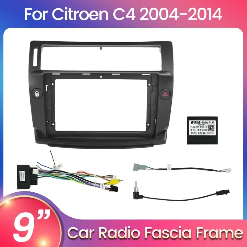 9-Zoll-Autoradio-Faszien für CITROEN C4 LA LC C-TRIOMPHE C-QUATRE 2004–2014 Android 2din Stereo-Player Rahmen-Kopfeinheit-Panel-Kit Image