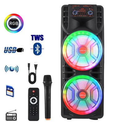 2800W PEAK Large Bluetooth Speaker Loudest/Massive Big Party Boombox Portable Speaker Wireless Dual 12" Subwoofer