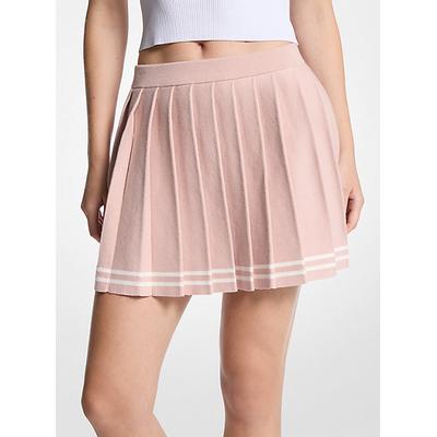 Michael Kors Pleated Cotton Blend Skirt Pink XS