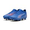 Fußballschuh PUMA "ULTRA 6 MATCH FG/AG Fußballschuhe Jugendliche", Kinder, Gr. 29, ultra blau weiß glowing rot, Obermaterial: Textil, Synthetik; Futter: Textil, Synthetik; Innensohle: Textil; Laufsohle: Synthetik, Schuhe