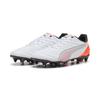Fußballschuh PUMA "KING PRO MxSG Fußballschuhe Erwachsene", Gr. 47, weiß silber glowing rot metallic, Obermaterial: Synthetik; Futter: Textil, Synthetik; Innensohle: Textil; Laufsohle: Synthetik, Schuhe
