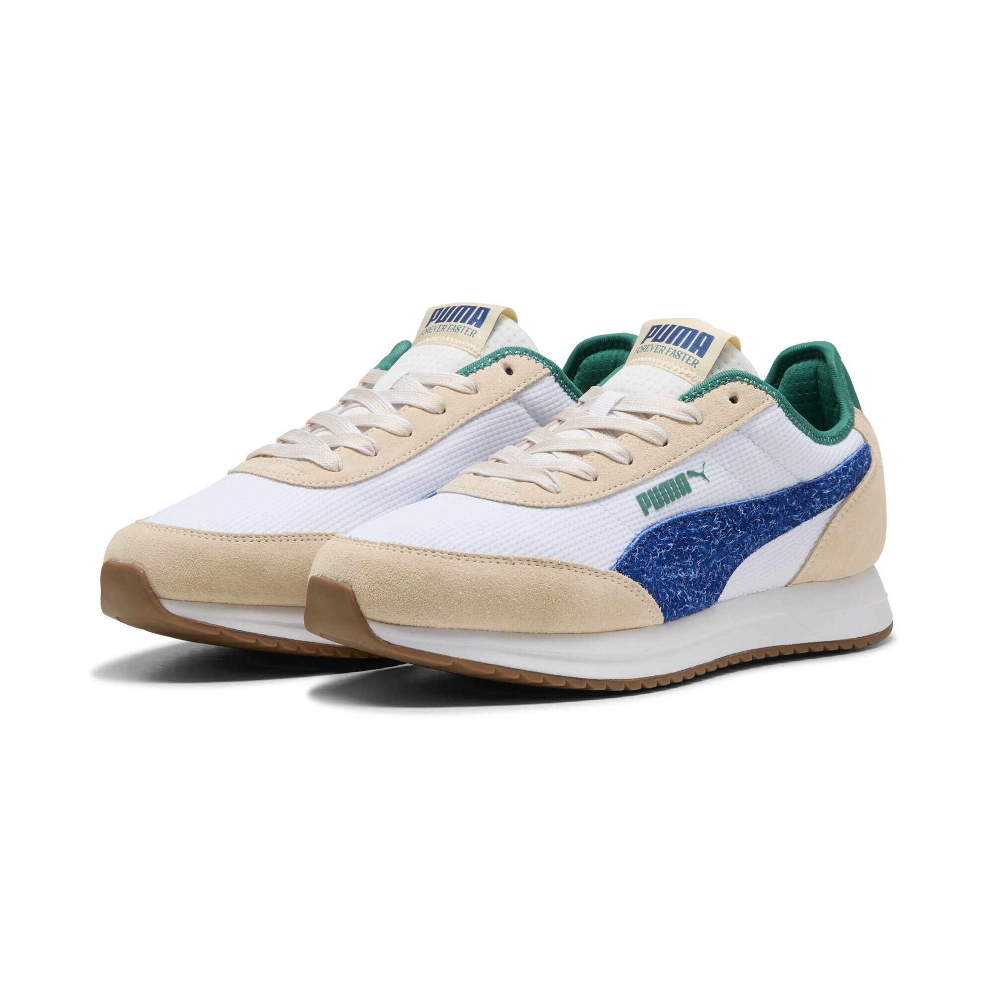 Sneaker PUMA "R78 Lightwind Retro Run Sneakers Erwachsene", Damen, Gr. 38, weiß (weiß clyde royal canvas blau beige), Obermaterial: Synthetik, Textil, Kuhleder; Futter: Textil; Innensohle: Textil; Laufsohle: Gummi, Synthetik, Schuhe Sneaker