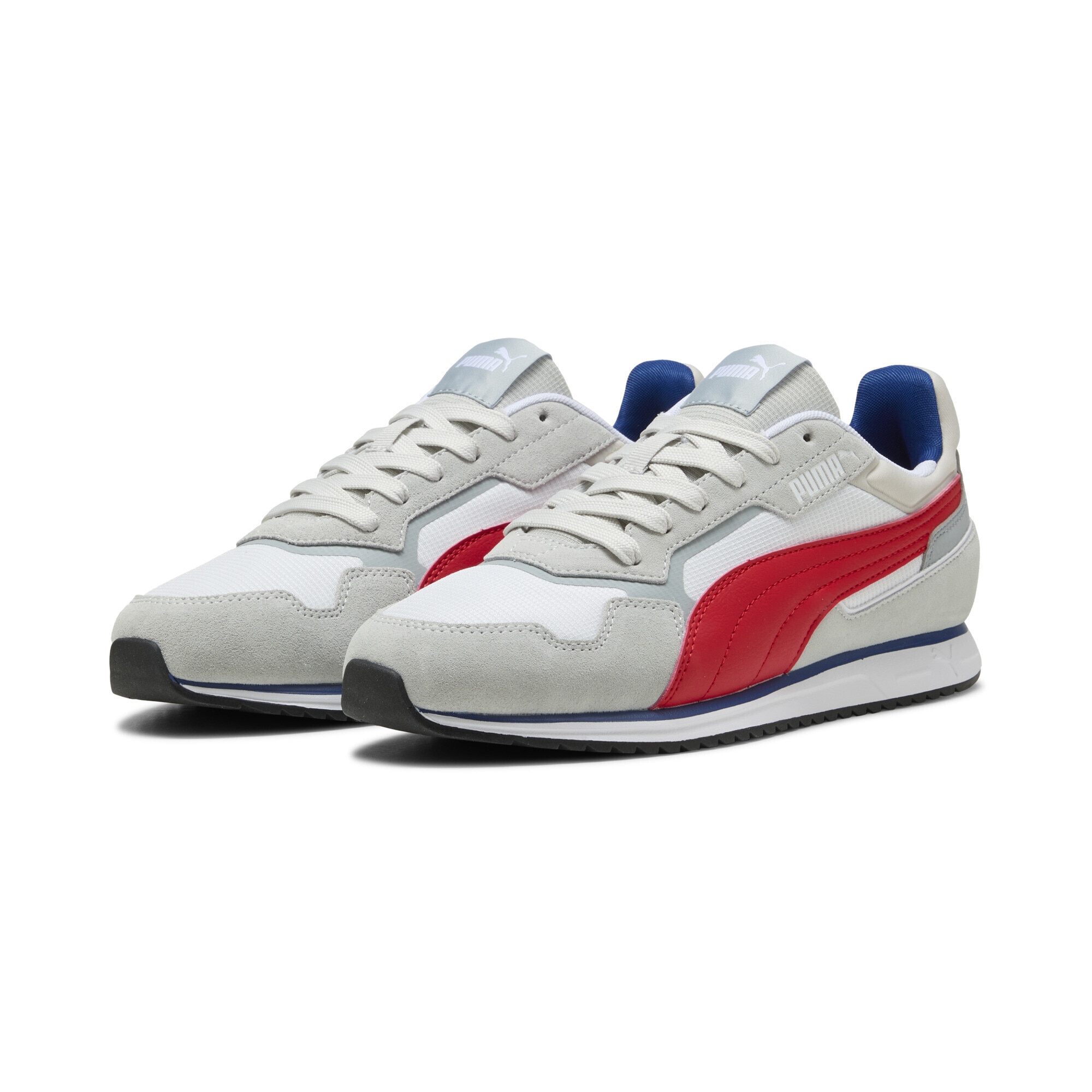 Sneaker PUMA "SOFTRIDE ST Miler Sneakers Erwachsene", Damen, Gr. 42.5, weiß (cool light gray for all time rot weiß), Obermaterial: Textil, Synthetik, Kuhleder; Futter: Textil; Innensohle: Textil; Laufsohle: Gummi, Synthetik, Schuhe Sneaker