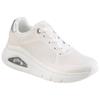 Sneaker SKECHERS "UNO ICON", Damen, Gr. 36, weiß, Leder, sportlich, Schuhe, Schnürschuh, Freizeitschuh mit Metallic Elementen