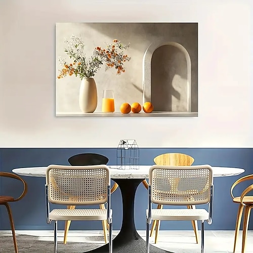 minimalistischen Stil moderne Vase Kunst Leinwand Malerei rahmenlose Wohnzimmer und Schlafzimmer Wanddekoration weiß Image