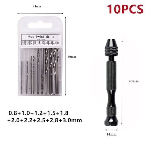 1 satz mini spiralbohrer micro handbohrer schlüsselloses bohrfutter reibahle handspiralbohrer spannspiralbohrer 10/20/25/30/150 stücke Image