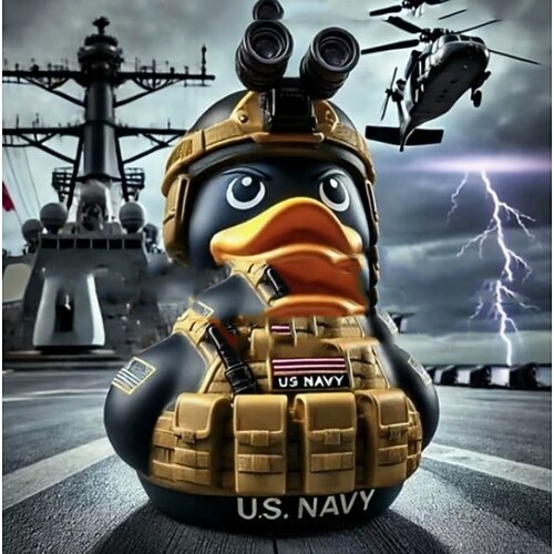 Militärische Gummienten, bewaffnete Mini-Harz-Enten zum Ducken im Jeep, Gummiente in Uniform für Armeekreuzfahrten, handbemalte patriotische Geschenke zum Veteranentag, einzigartige coole Image