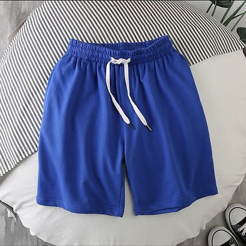 Herren Aktiv Shorts Kurze Hosen Kordelzug Tasche Elastisches Kordelzugdesign Klassicher Stil Modisch Strassenmode Sport in der Natur Casual Täglich Mikro-elastisch Komfort Atmungsaktiv Weich Feste Image