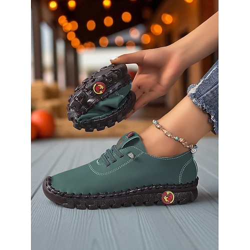 Rote Loafer aus weichem Kunstleder für Damen – flexible Slipper zum Hineinschlüpfen und für Freizeitausflüge, Reisen und Wochenend-Einkäufe Image